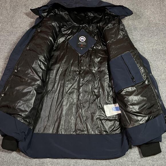 Canada Goose Parka Jacket Mens Medium Blue Hooded Down Insulated Winter 4595K - Picture 2 of 14